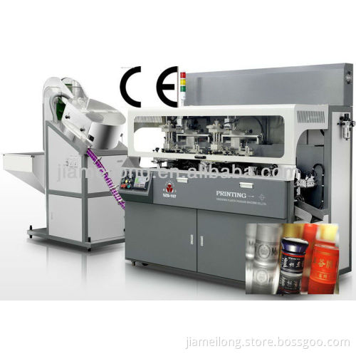 Fully automatic silk screen printing machine for bottle & cap